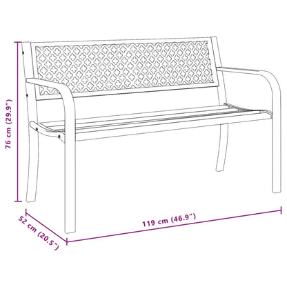 Garden Bench 119 Cm Black Steel