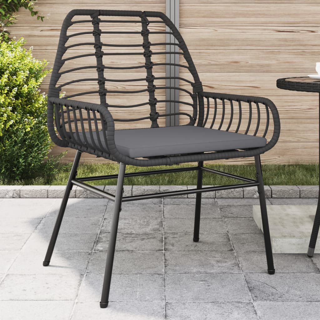 Garden Chairs 2 Pcs With Cushions Poly Rattan