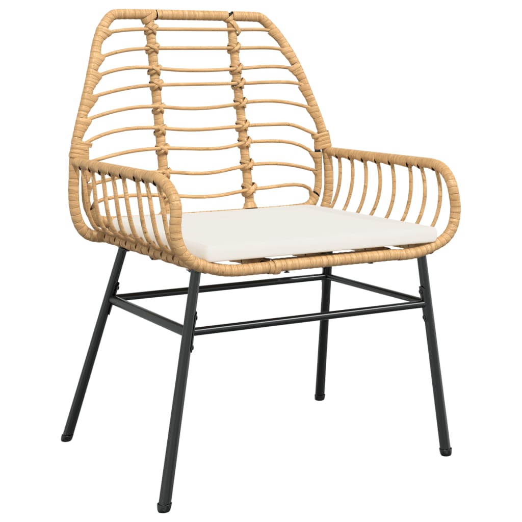 Garden Chairs 2 Pcs With Cushions Poly Rattan