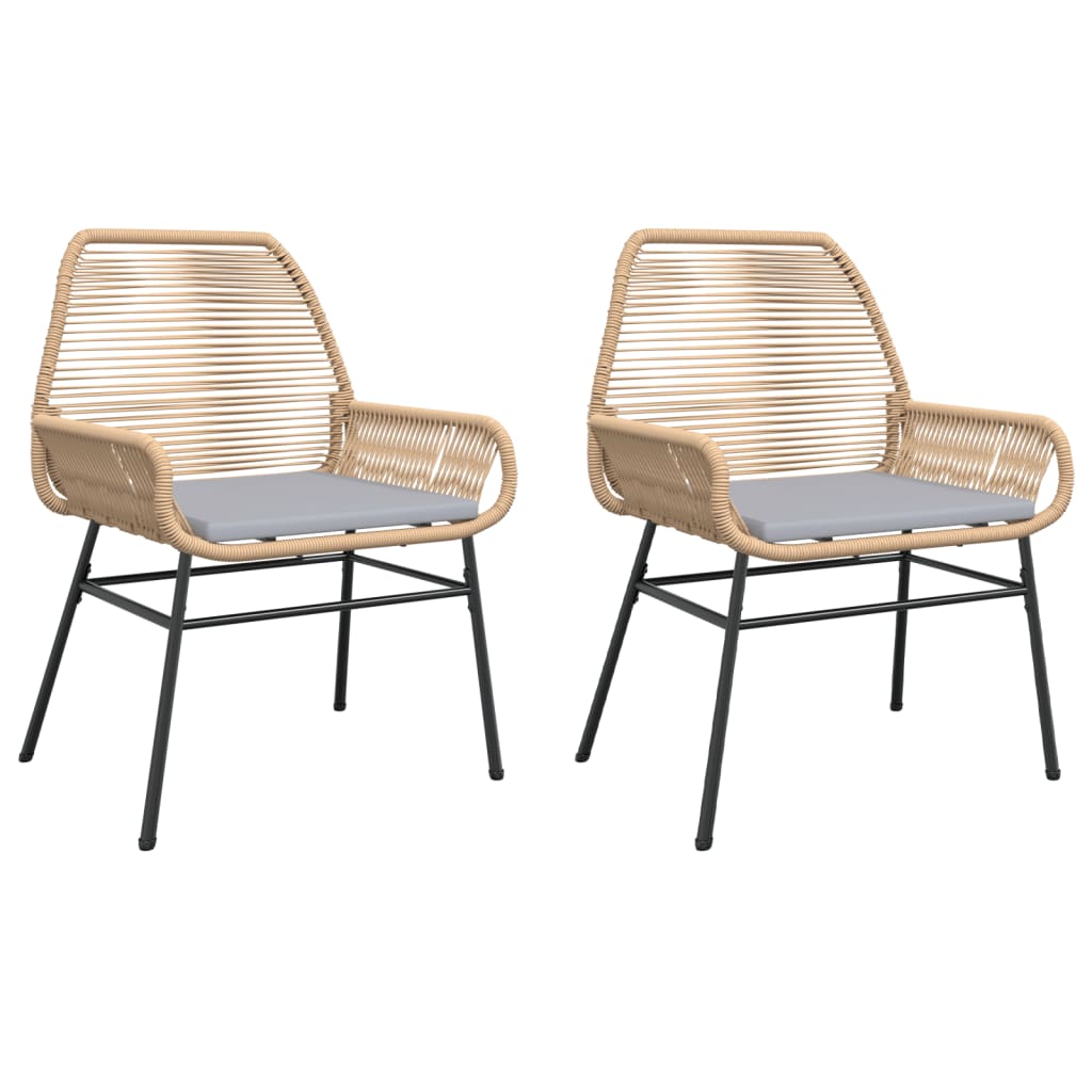 Garden Chairs 2 Pcs With Cushions Poly Rattan