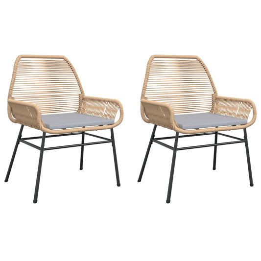 Garden Chairs 2 Pcs With Cushions Poly Rattan
