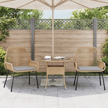 Garden Chairs 2 Pcs With Cushions Poly Rattan
