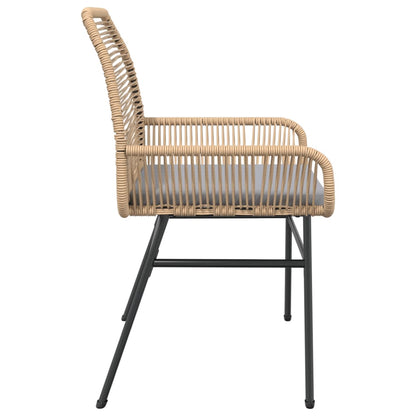 Garden Chairs 2 Pcs With Cushions Poly Rattan