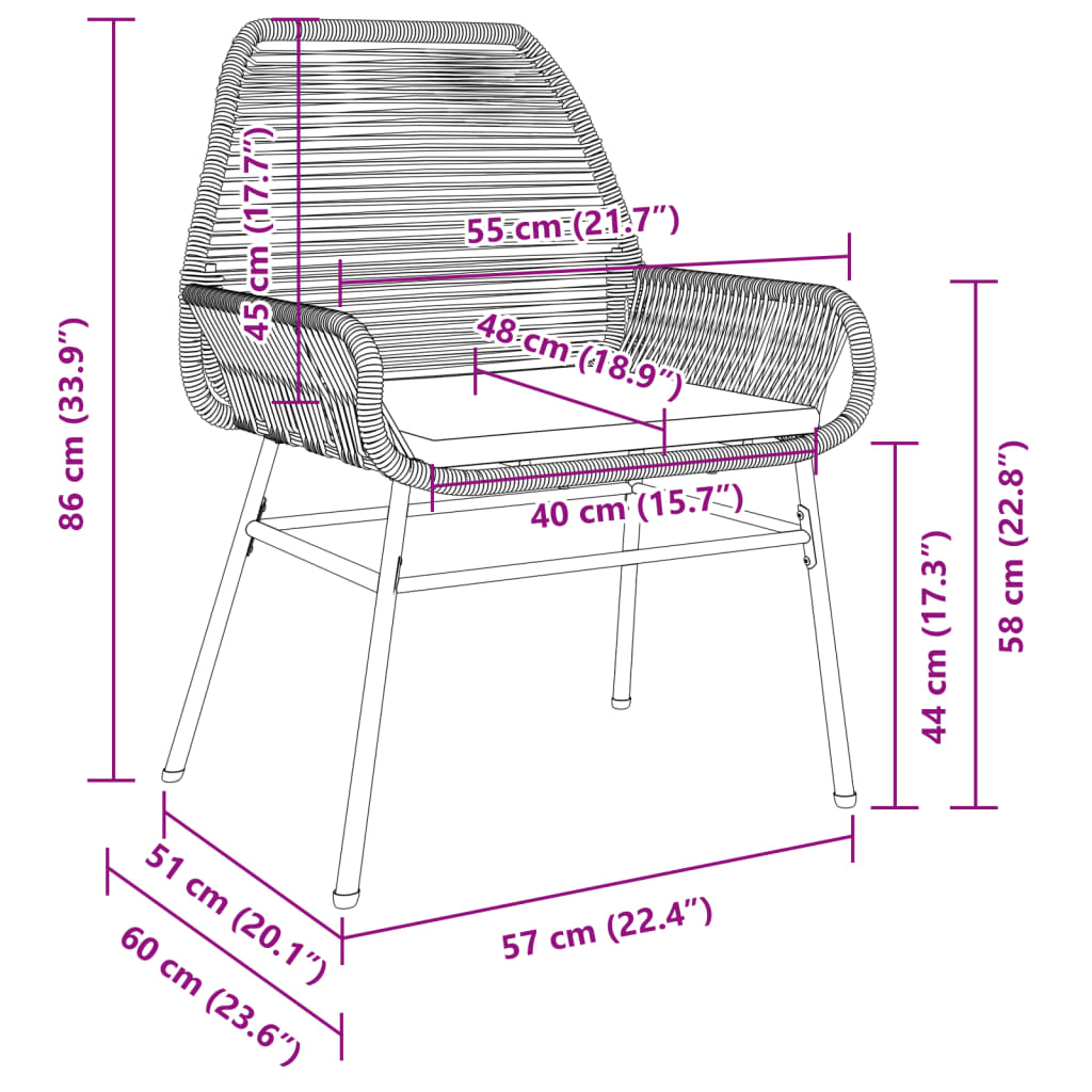 Garden Chairs 2 Pcs With Cushions Poly Rattan