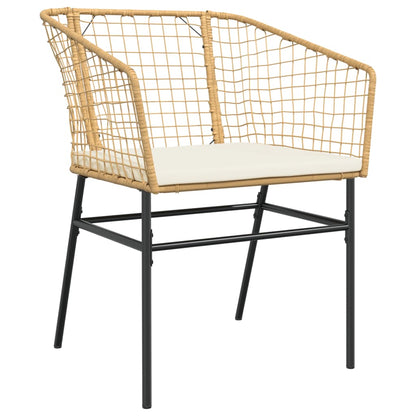 Garden Chairs 2 Pcs With Cushions Poly Rattan