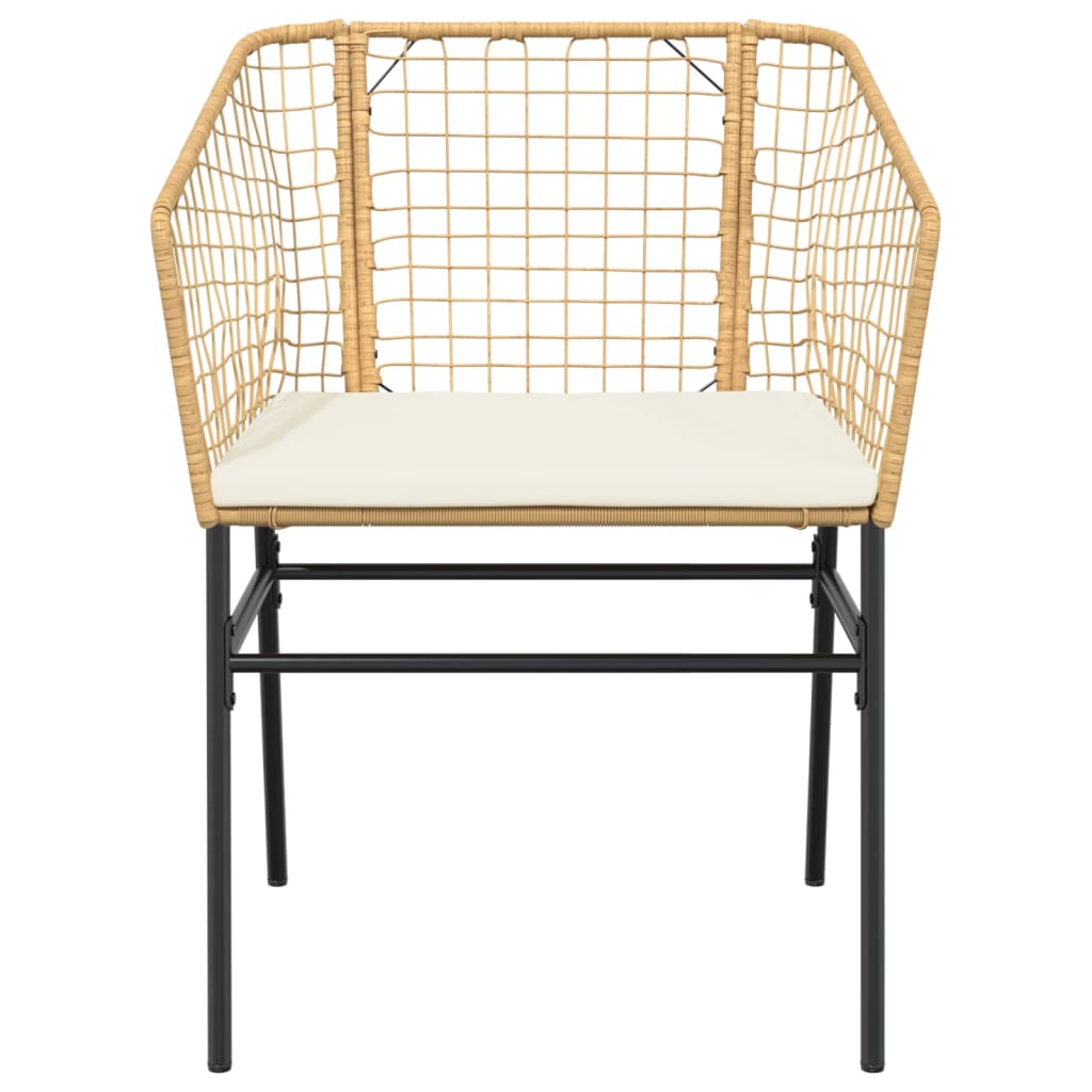 Garden Chairs 2 Pcs With Cushions Poly Rattan