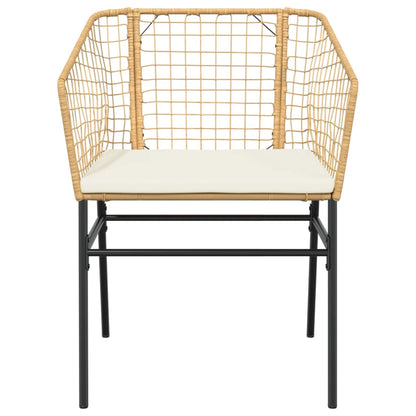 Garden Chairs 2 Pcs With Cushions Poly Rattan