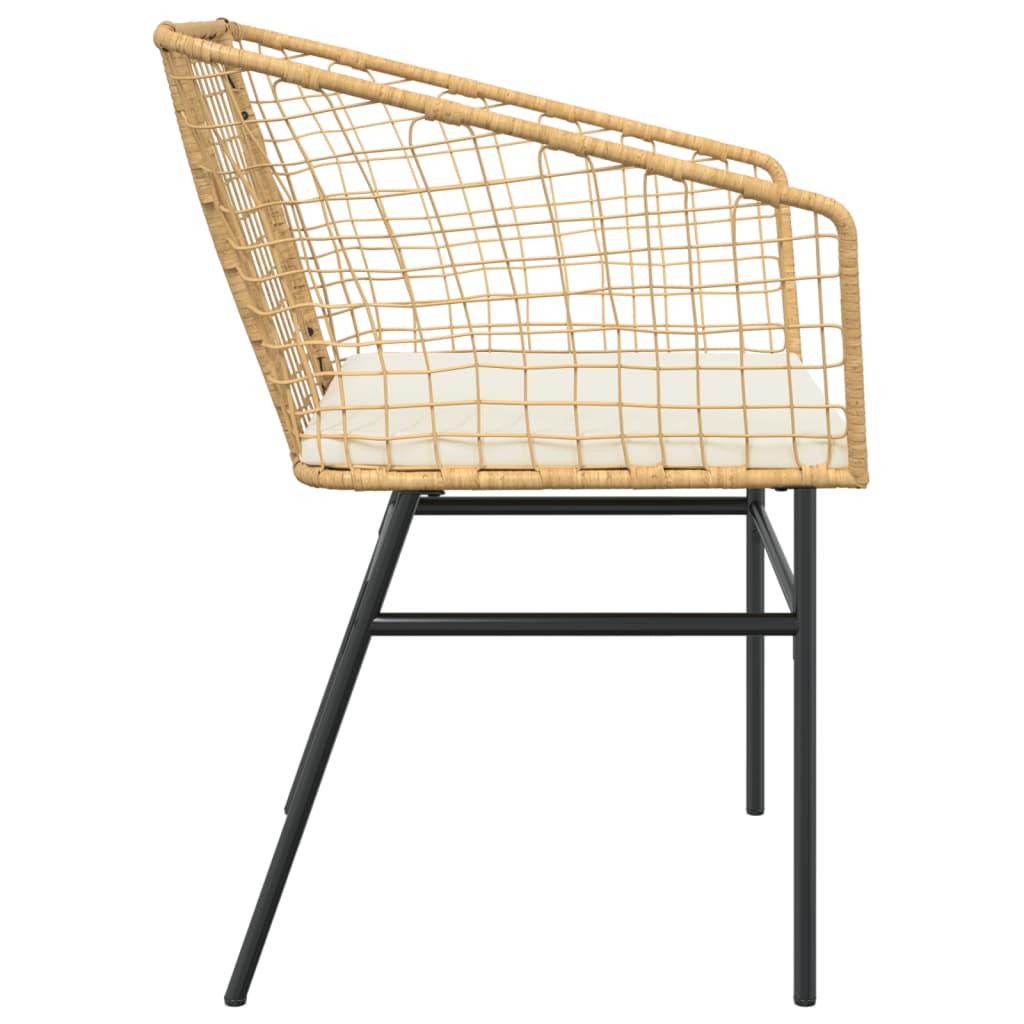 Garden Chairs 2 Pcs With Cushions Poly Rattan