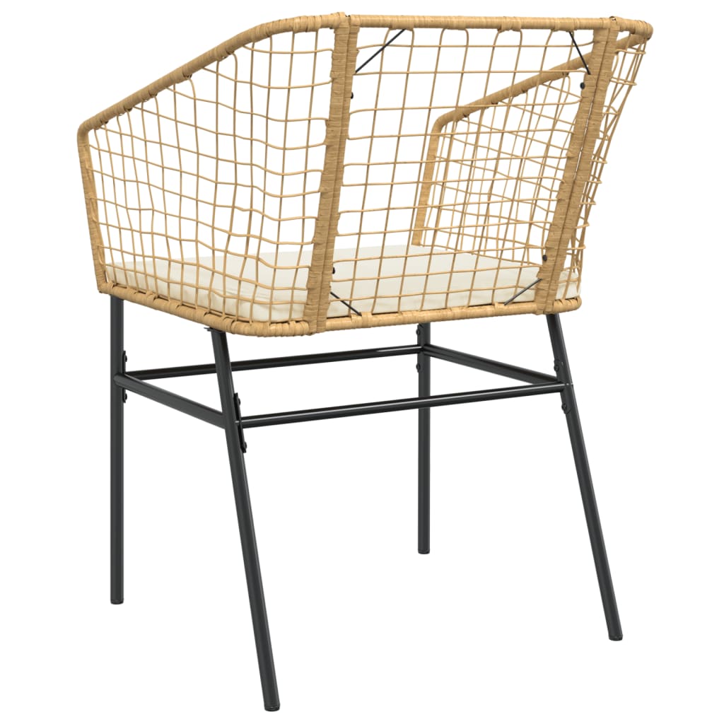 Garden Chairs 2 Pcs With Cushions Poly Rattan