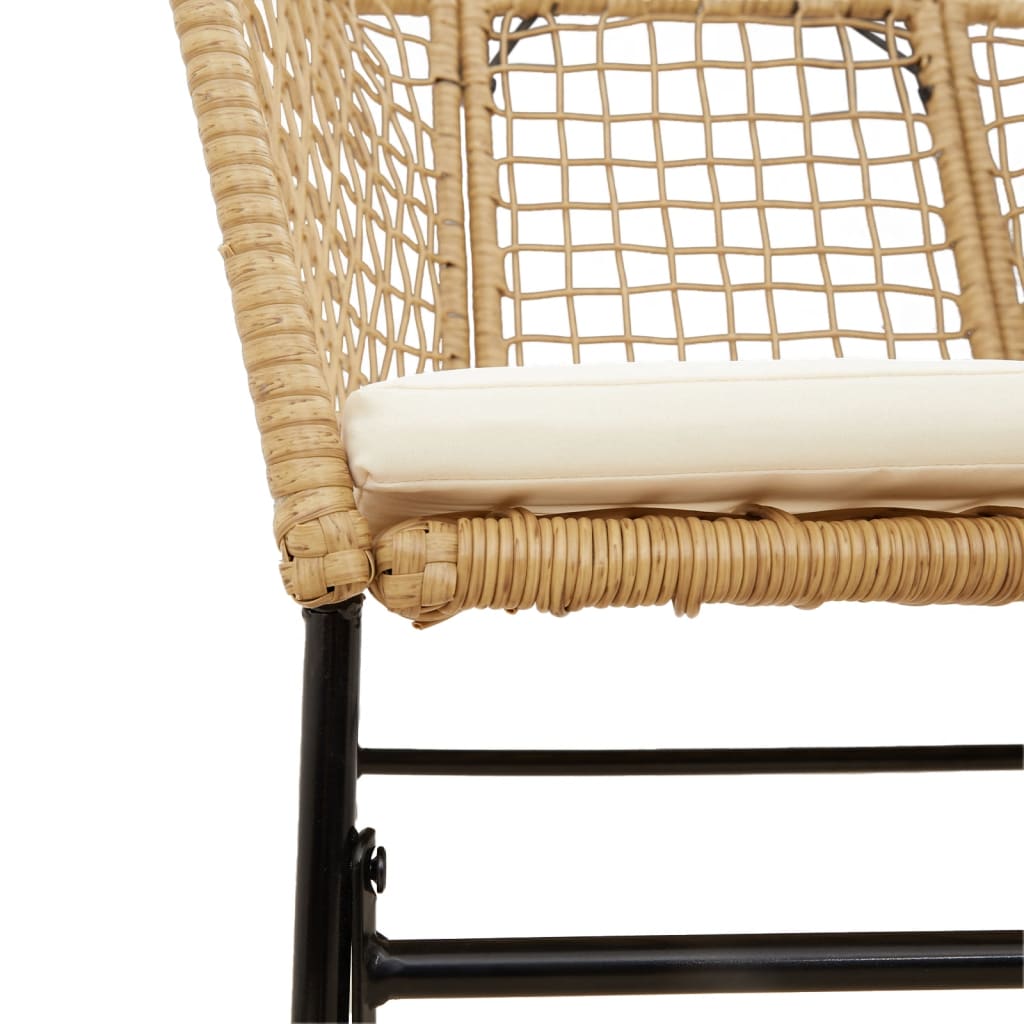 Garden Chairs 2 Pcs With Cushions Poly Rattan