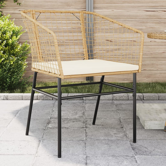 Garden Chairs 2 Pcs With Cushions Poly Rattan