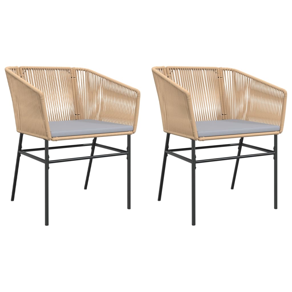 Garden Chairs 2 Pcs With Cushions Poly Rattan