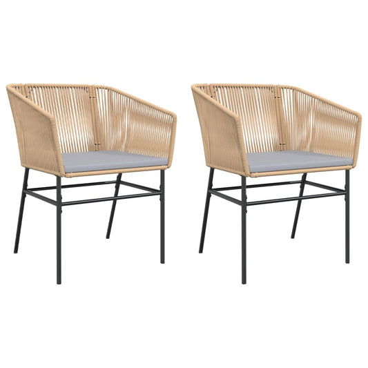 Garden Chairs 2 Pcs With Cushions Poly Rattan