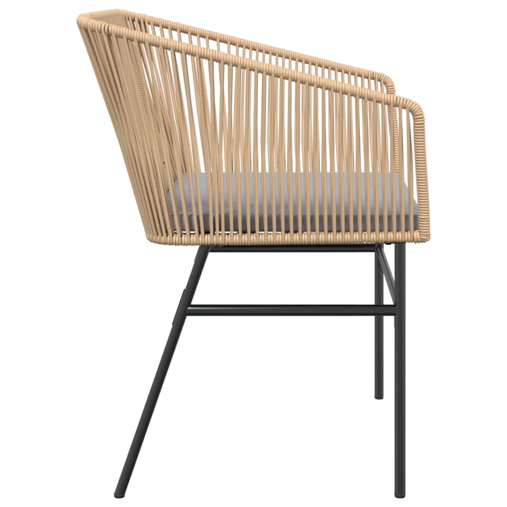 Garden Chairs 2 Pcs With Cushions Poly Rattan