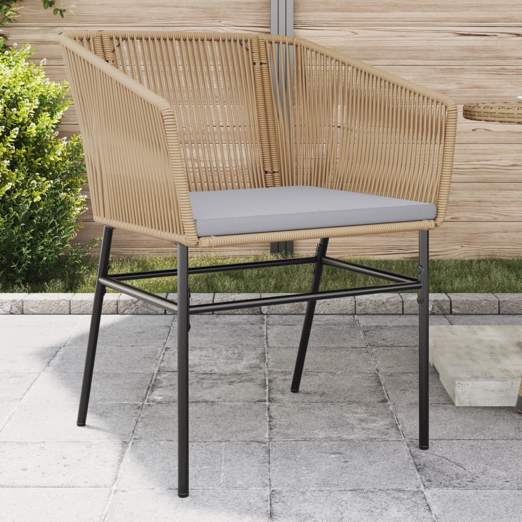 Garden Chairs 2 Pcs With Cushions Poly Rattan