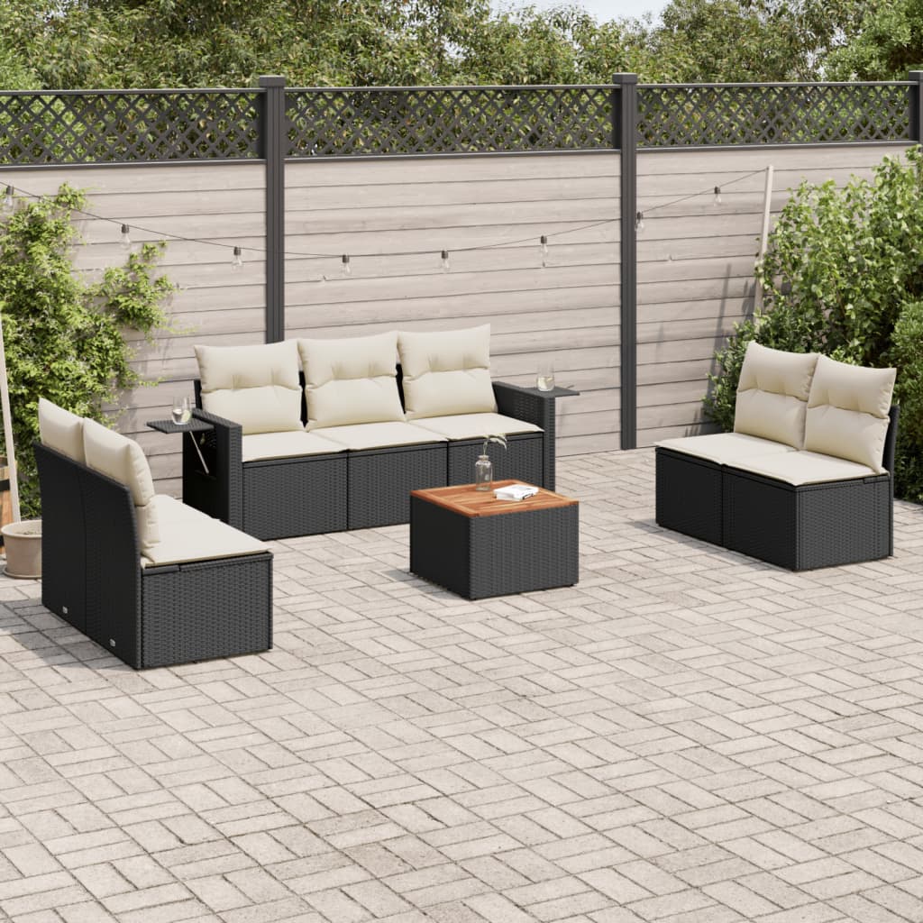 8 Piece Garden Sofa Set With Cushions Poly Rattan