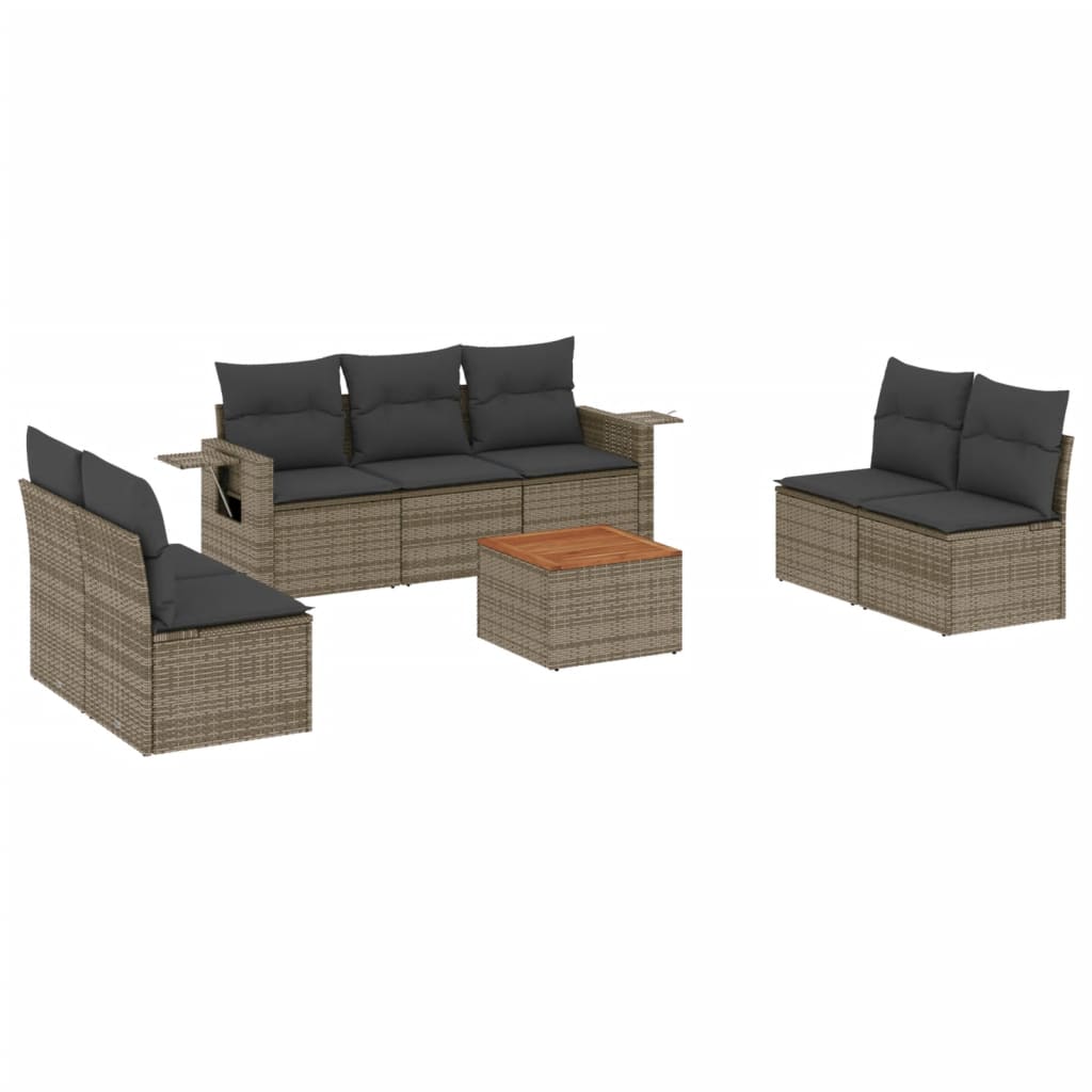 8 Piece Garden Sofa Set With Cushions Poly Rattan