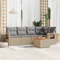 6 Piece Garden Sofa Set With Cushions Poly Rattan