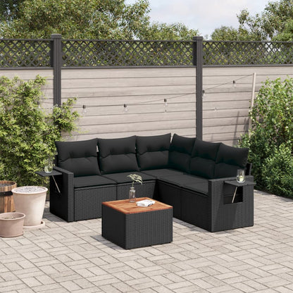 6 Piece Garden Sofa Set With Cushions Poly Rattan