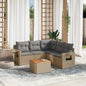 6 Piece Garden Sofa Set With Cushions Poly Rattan