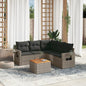 6 Piece Garden Sofa Set With Cushions Poly Rattan
