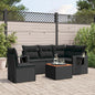6 Piece Garden Sofa Set With Cushions Poly Rattan