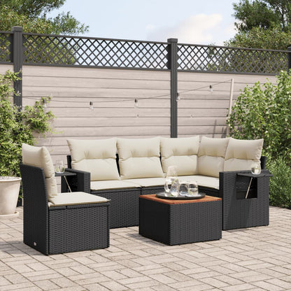 6 Piece Garden Sofa Set With Cushions Poly Rattan