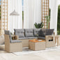 6 Piece Garden Sofa Set With Cushions Poly Rattan