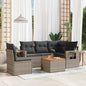 6 Piece Garden Sofa Set With Cushions Poly Rattan