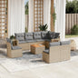 9 Piece Garden Sofa Set With Cushions Poly Rattan