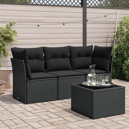 4 Piece Garden Sofa Set With Cushions Poly Rattan