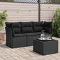 4 Piece Garden Sofa Set With Cushions Poly Rattan
