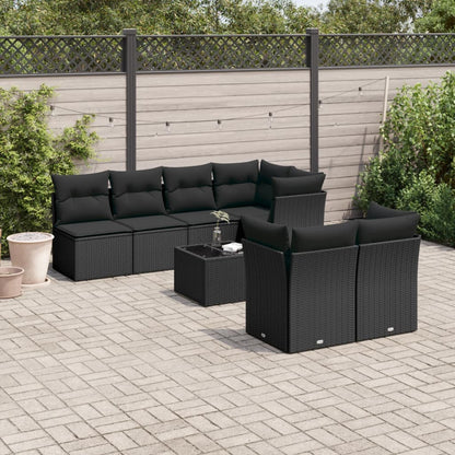 8 Piece Garden Sofa Set With Cushions Poly Rattan