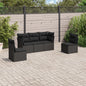 5 Piece Garden Sofa Set With Cushions Poly Rattan
