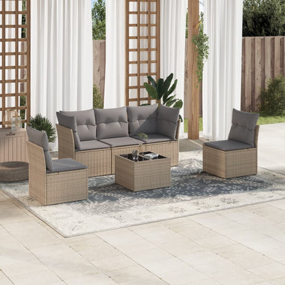 5 Piece Garden Sofa Set With Cushions Poly Rattan
