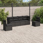 6 Piece Garden Sofa Set With Cushions Poly Rattan