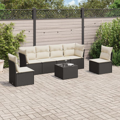 6 Piece Garden Sofa Set With Cushions Poly Rattan