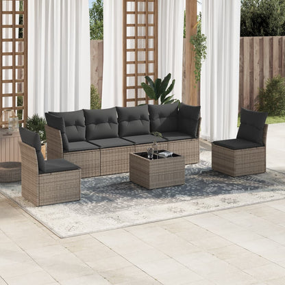 6 Piece Garden Sofa Set With Cushions Poly Rattan
