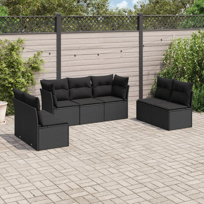 7 Piece Garden Sofa Set With Cushions Poly Rattan