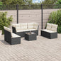 7 Piece Garden Sofa Set With Cushions Poly Rattan