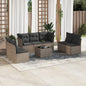 7 Piece Garden Sofa Set With Cushions Poly Rattan