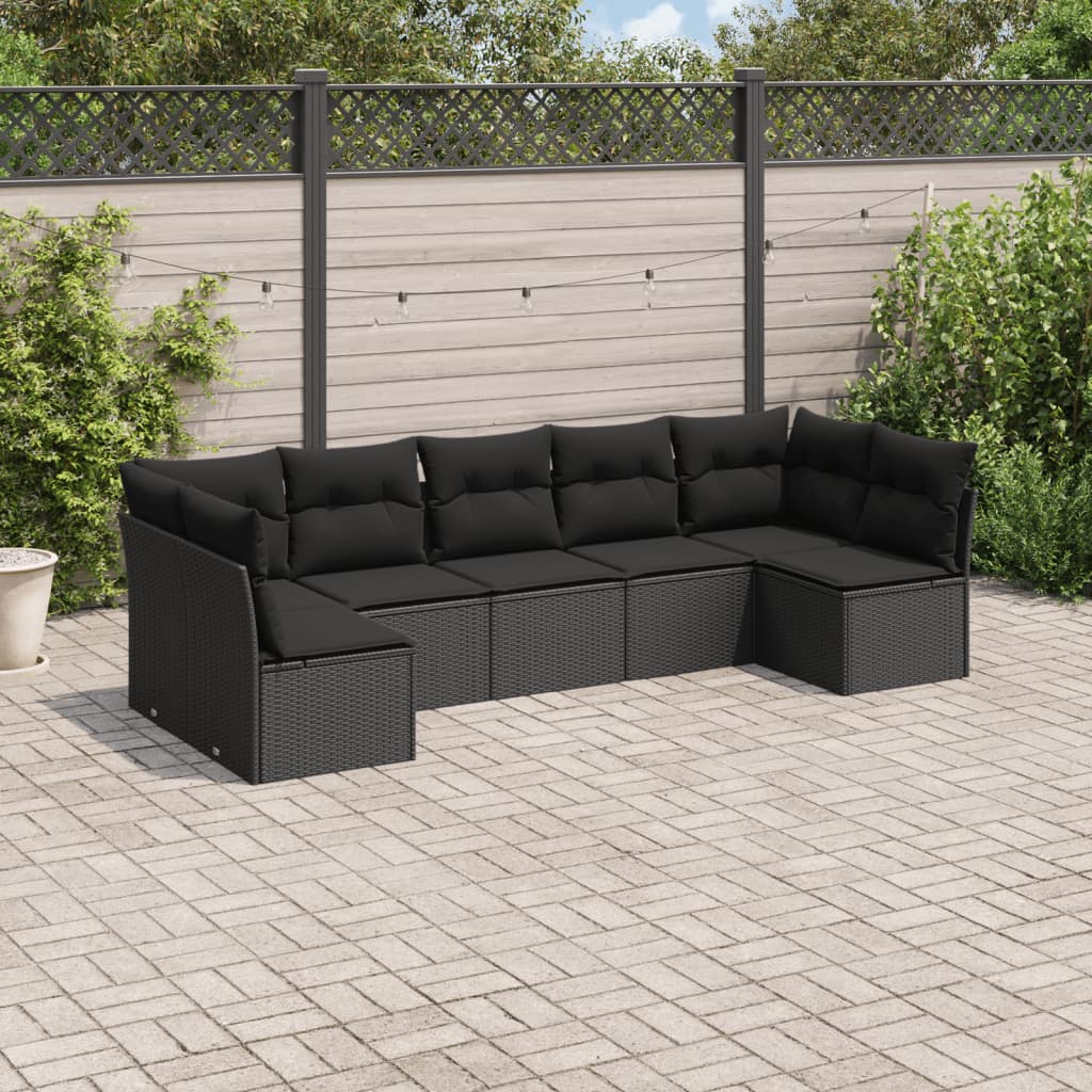 8 Piece Garden Sofa Set With Cushions Poly Rattan