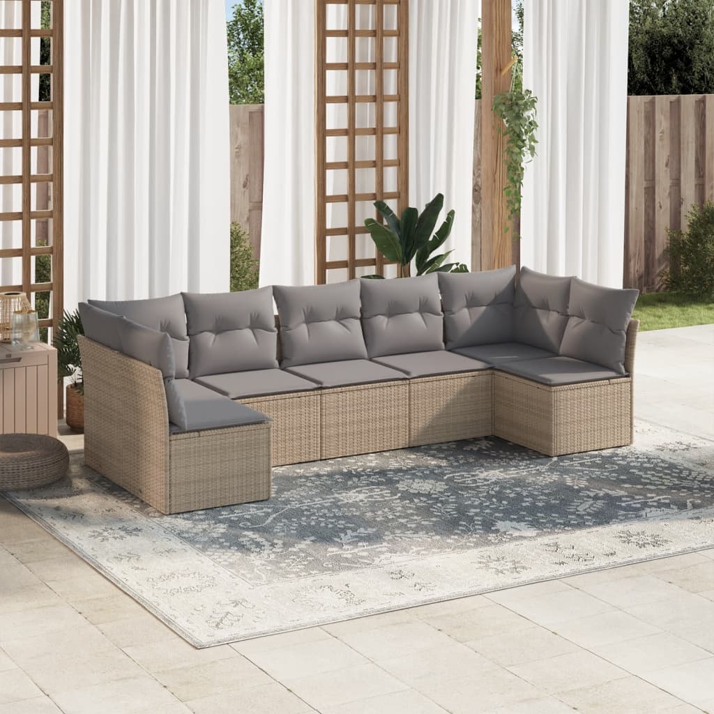 8 Piece Garden Sofa Set With Cushions Poly Rattan