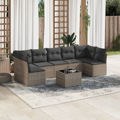 8 Piece Garden Sofa Set With Cushions Poly Rattan
