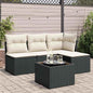 4 Piece Garden Sofa Set With Cushions Black Poly Rattan