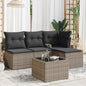 4 Piece Garden Sofa Set With Cushions Black Poly Rattan