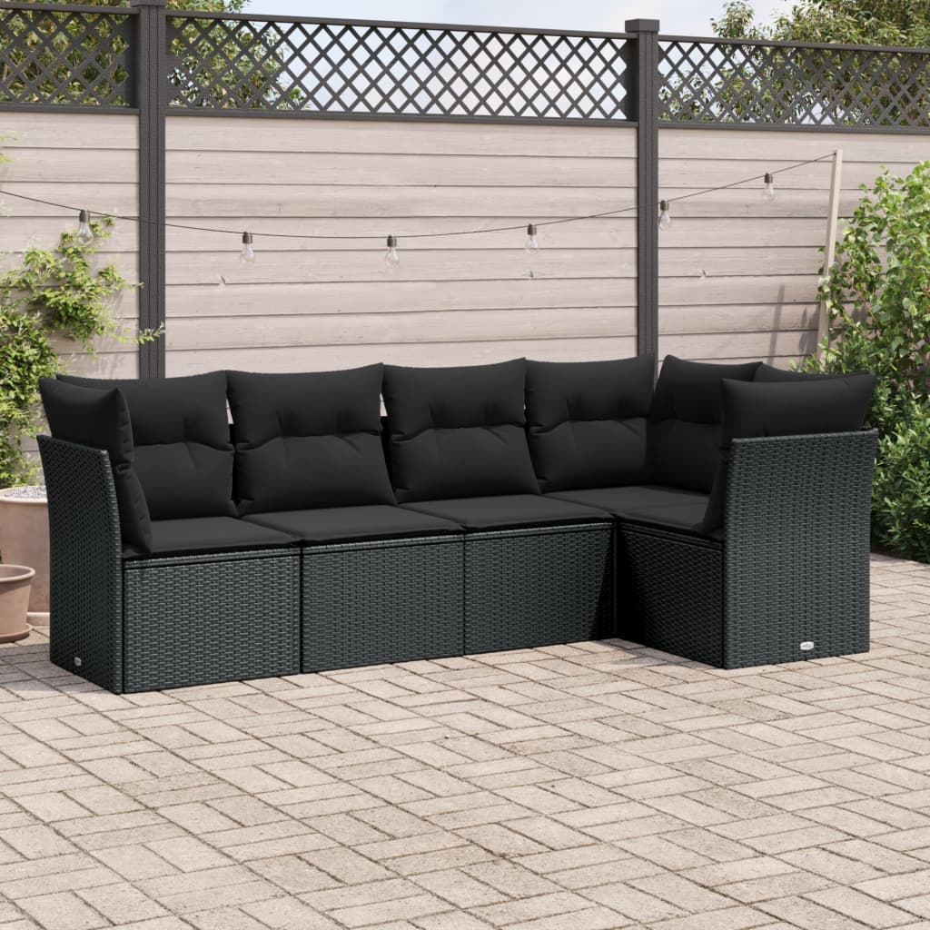 6 Piece Garden Sofa Set With Cushions Poly Rattan