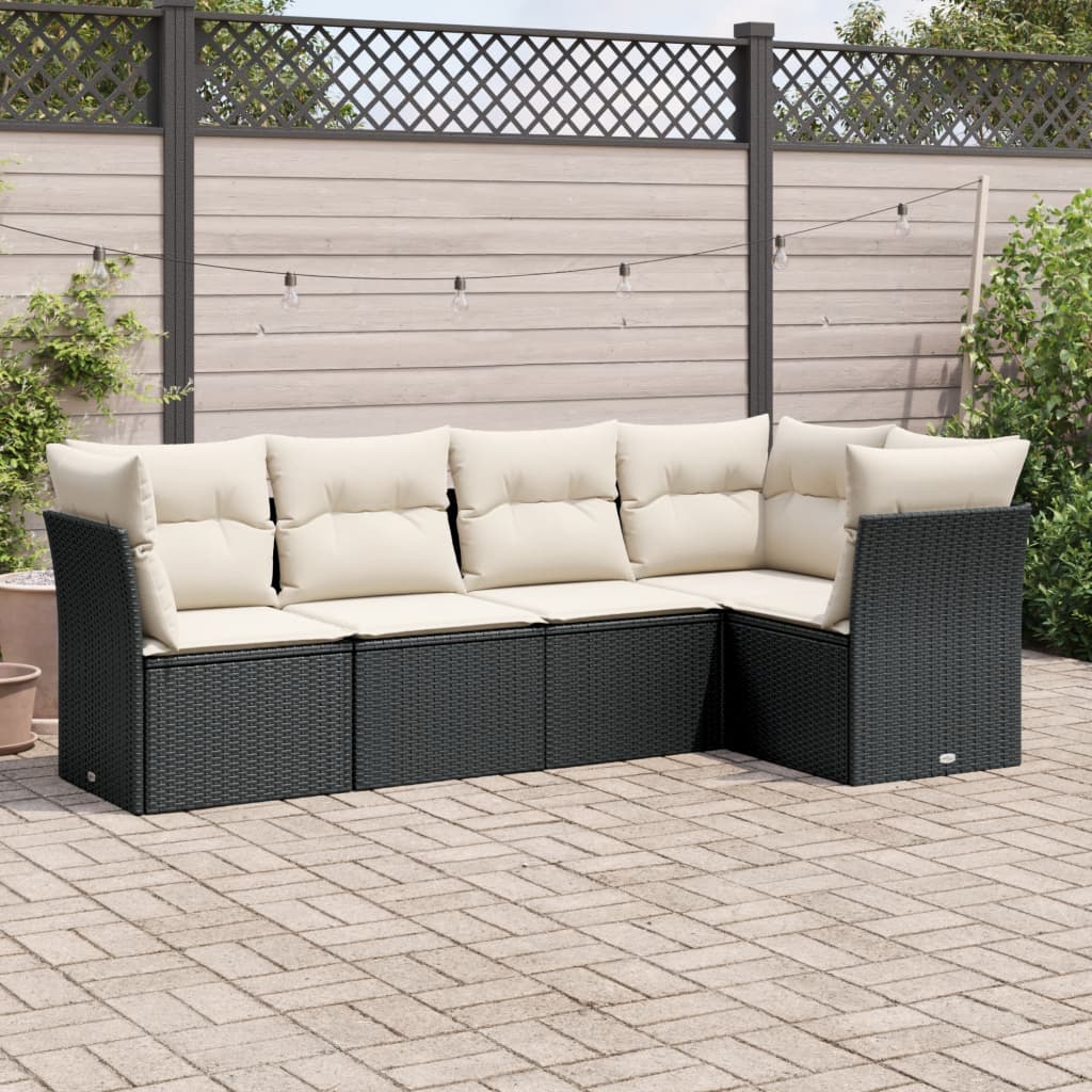 6 Piece Garden Sofa Set With Cushions Poly Rattan