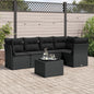 6 Piece Garden Sofa Set With Cushions Poly Rattan