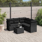 5 Piece Garden Sofa Set With Cushions Poly Rattan